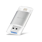 Ổ đĩa flash kim loại đẩy-kéo Richwell 3 trong 1 128G Type-C + 8 Pin + USB 3.0 vỏ đôi với chức năng OTG