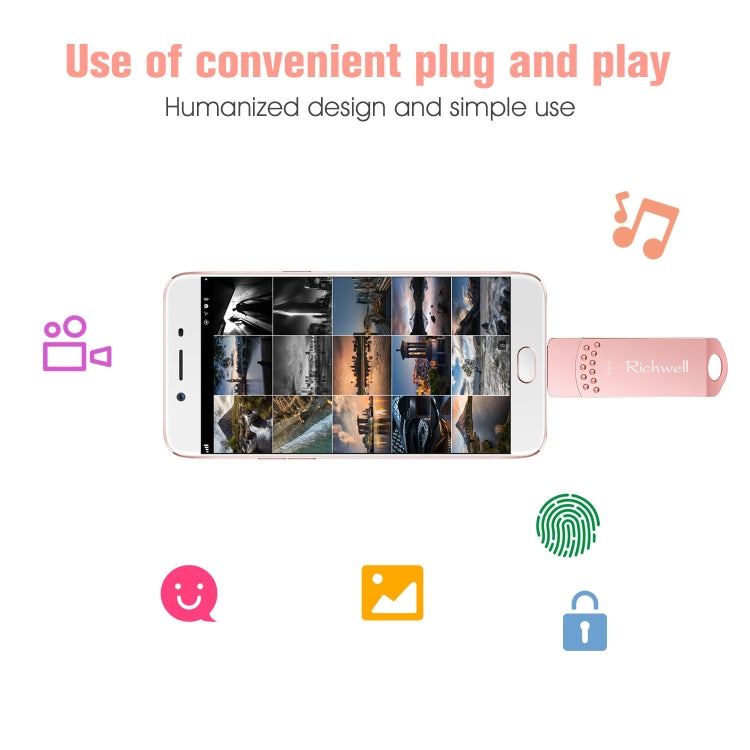 Richwell USB kim loại 3 trong 1 32G Type-C + Micro USB + USB 3.0 có chức năng OTG