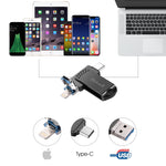 Richwell 128G Type-C + 8 Pin + USB 3.0 Ổ đĩa flash kim loại với chức năng OTG