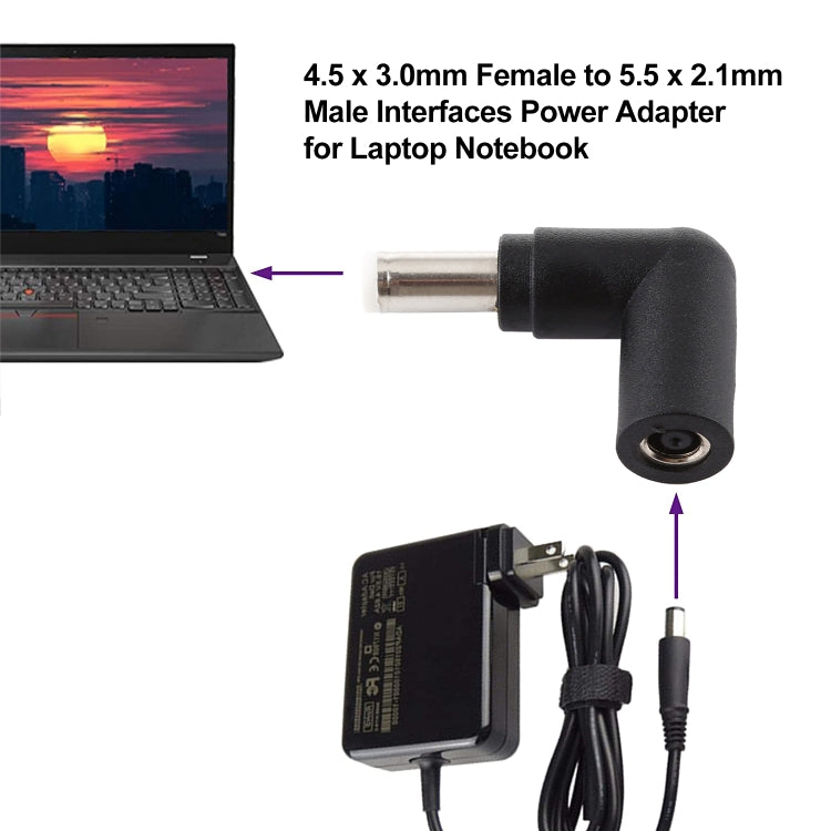 Bộ chuyển đổi nguồn đầu cái 4.5 x 3.0mm sang đầu đực 5.5 x 2.1mm cho laptop