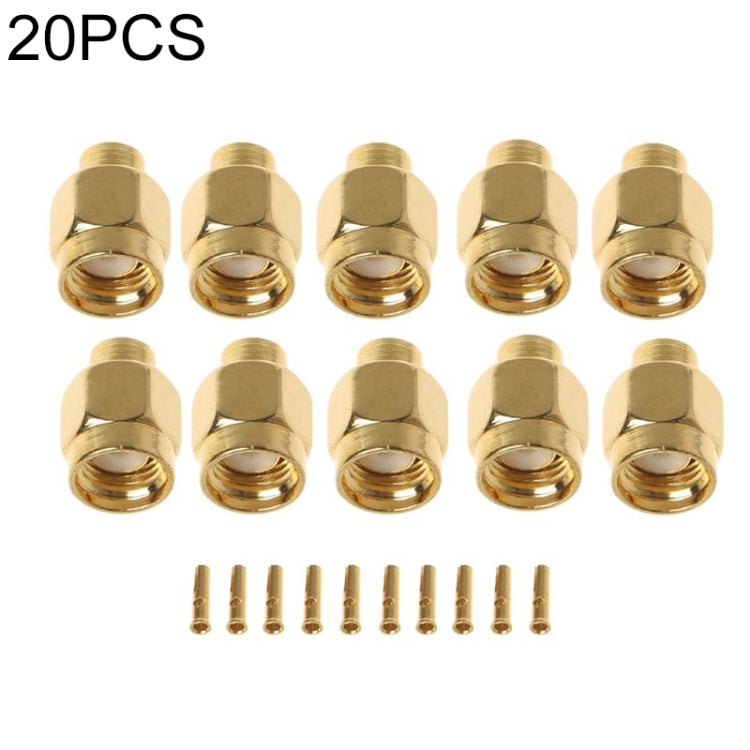 20 cái Đầu nối RF SMA-JB3 SMA đực ren trong & chân hàn bán cứng, SMA-JB3