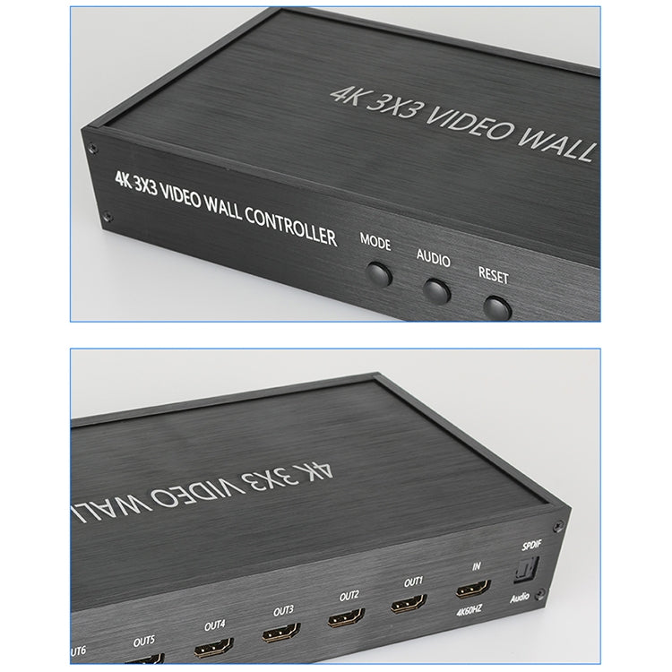 Bộ điều khiển tường video HDMI 4K 3X3 NK-BT88, bộ xử lý ghép nhiều màn hình với điều khiển từ xa, phích cắm EU, phích cắm EU