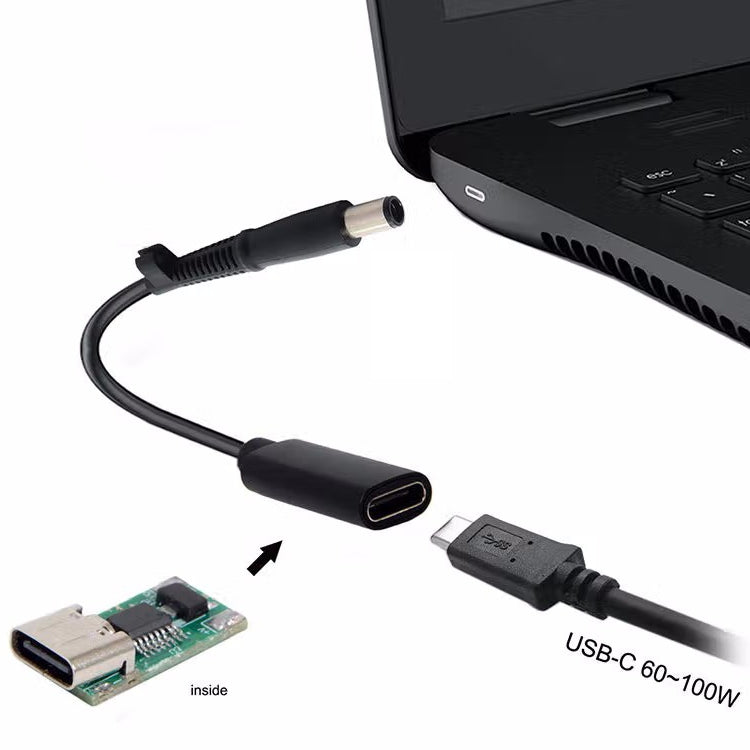 Cáp sạc bộ chuyển đổi nguồn DP USB-C / Type-C sang 7.4 x 0.6mm cho HP, 2.4 x 0.6mm