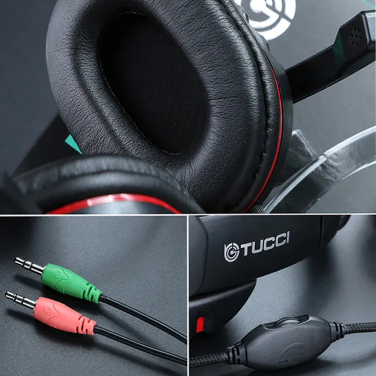 Tai nghe chơi game PC stereo siêu bass TUCCI X6 có mic, X6
