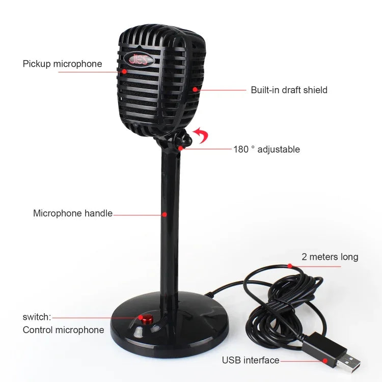 Thiết bị micro hội nghị truyền hình USB không cần driver có thể xoay 360 độ, chiều dài cáp: 2.2m