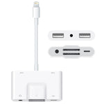 NK-1042 Bộ chuyển đổi camera 6 trong 1 8 Pin đực sang USB kép + thẻ SD kép + giao diện âm thanh 3.5mm + cổng sạc 8 Pin cái