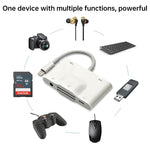 NK-1042 Bộ chuyển đổi camera 6 trong 1 8 Pin đực sang USB kép + thẻ SD kép + giao diện âm thanh 3.5mm + cổng sạc 8 Pin cái
