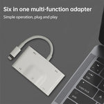 NK-1042 Bộ chuyển đổi camera 6 trong 1 8 Pin đực sang USB kép + thẻ SD kép + giao diện âm thanh 3.5mm + cổng sạc 8 Pin cái