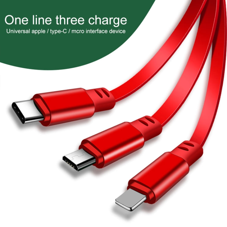 Cáp sạc rút 3 trong 1 USB sang USB-C / Type-C + 8 Pin + Micro USB dài 1.2m, dòng tối đa 3.5A