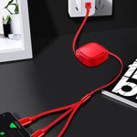 Cáp sạc rút 3 trong 1 USB sang USB-C / Type-C + 8 Pin + Micro USB dài 1.2m, dòng tối đa 3.5A