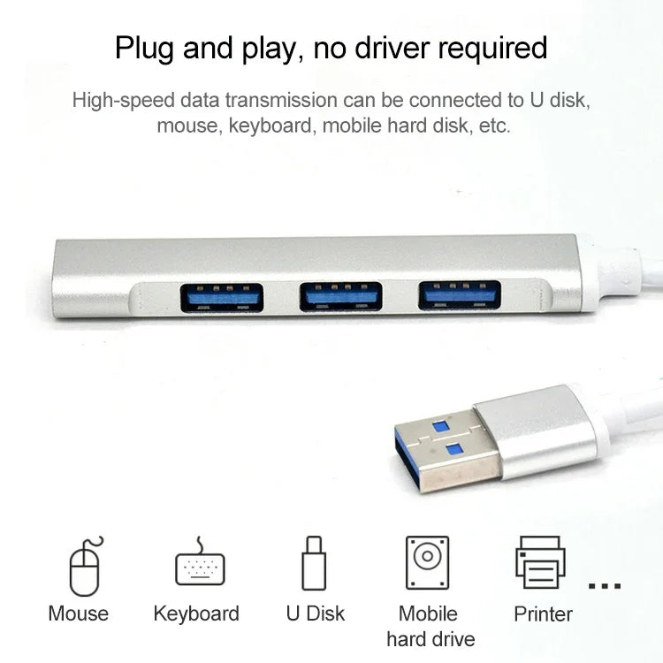 A-809 Bộ chuyển đổi HUB hợp kim nhôm 4 x USB 3.0 sang USB 3.0, A-809