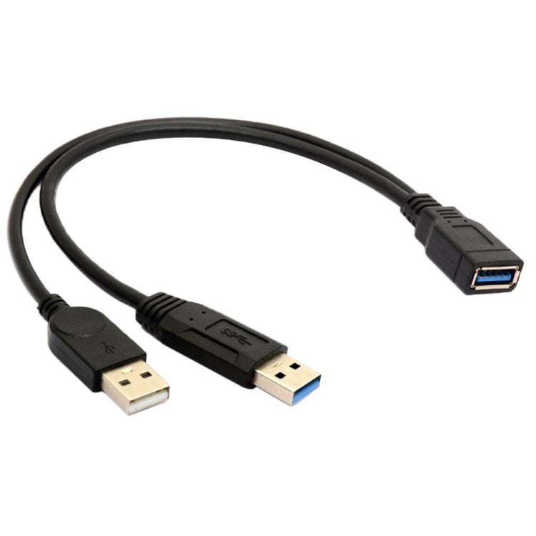 Cáp 2 trong 1 USB 3.0 cái sang USB 2.0 + USB 3.0 đực cho máy tính / laptop, dài 29cm, USB 3.0 AF sang USB 2.0 AM + USB 3.0 AM