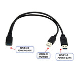 Cáp 2 trong 1 USB 3.0 cái sang USB 2.0 + USB 3.0 đực cho máy tính / laptop, dài 29cm, USB 3.0 AF sang USB 2.0 AM + USB 3.0 AM