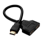 Cáp nối HDMI đực 30cm sang HDMI cái đôi phiên bản 1.4, bộ chuyển đổi