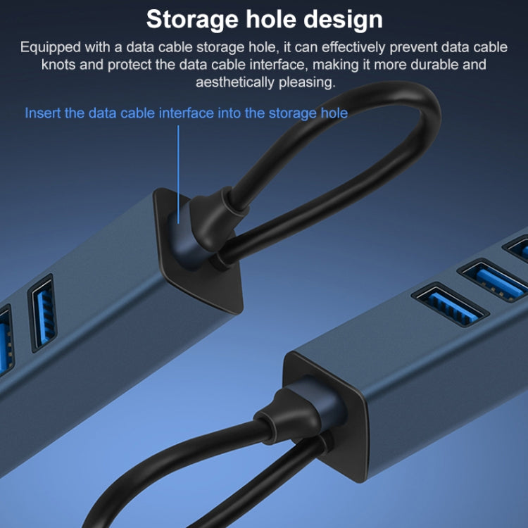 Bộ chuyển đổi HUB 4 trong 1 RDS 6307-4 USB-C / Type-C sang USB3.0 + 3 cổng USB2.0, 6307-4