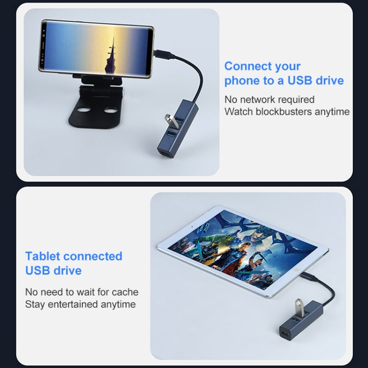 Bộ chuyển đổi HUB 4 trong 1 RDS 6307-4 USB-C / Type-C sang USB3.0 + 3 cổng USB2.0, 6307-4