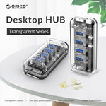 ORICO F4U HUB để bàn 4 cổng USB 3.0 tốc độ 5Gbps với đèn LED xanh, 4 cổng