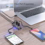 ORICO F4U HUB để bàn 4 cổng USB 3.0 tốc độ 5Gbps với đèn LED xanh, 4 cổng