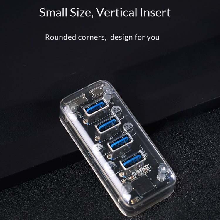 ORICO F4U HUB để bàn 4 cổng USB 3.0 tốc độ 5Gbps với đèn LED xanh, 4 cổng
