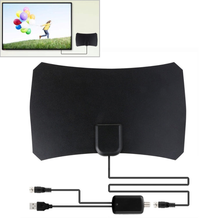 Ăng-ten HDTV kỹ thuật số trong nhà khuếch đại cao 25dBi, phạm vi 50 dặm, cáp đồng trục 3m, màu đen 50 dặm 25dBi