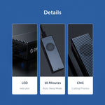ORICO M2PVC3-G20-GY-BP Vỏ ổ cứng M.2 NVMe USB3.2 20Gbps, M2PVC3-G20-GY-BP