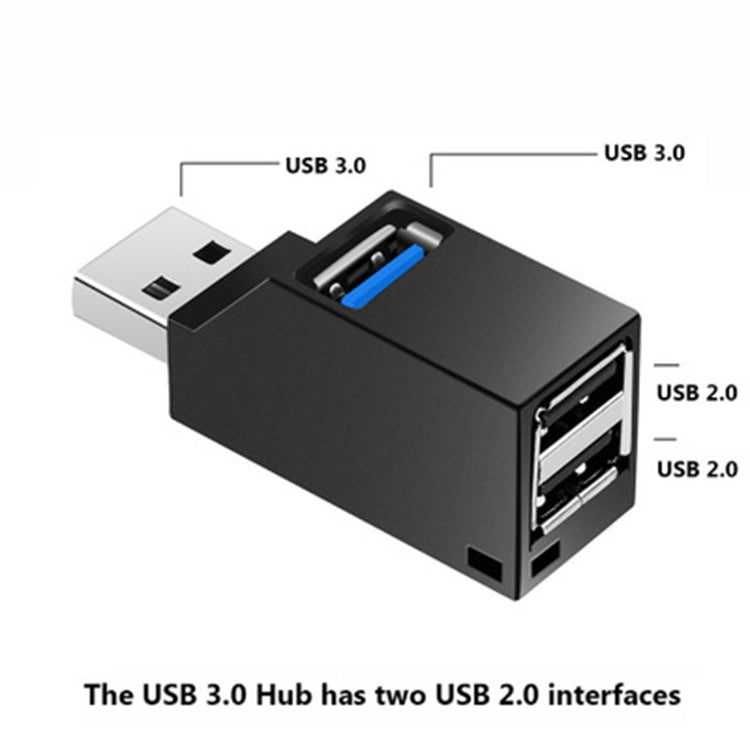 Bộ chia HUB mini di động 2 cổng USB 2.0 + 1 cổng USB 3.0 có dây đeo, USB 3.0