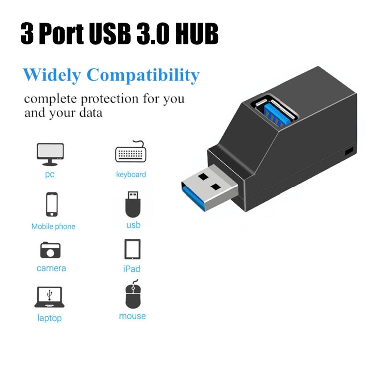 Bộ chia HUB mini di động 2 cổng USB 2.0 + 1 cổng USB 3.0 có dây đeo, USB 3.0