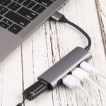 U-811 Bộ chia HUB 4 trong 1 USB 3.0 sang 3 cổng USB 3.0 + USB-C / Type-C, trạm kết nối, U-811