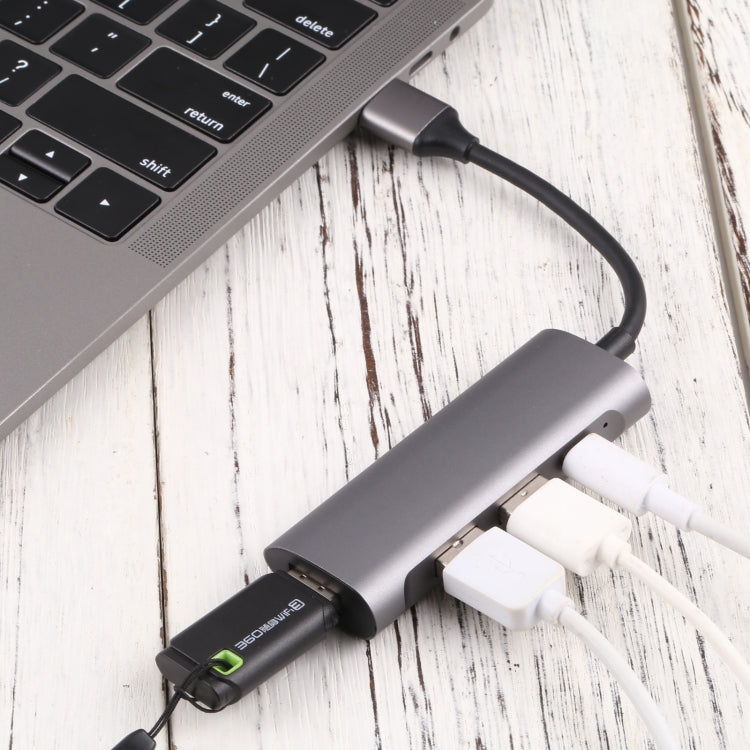 T-811 Bộ chia HUB 4 trong 1 USB-C / Type-C sang 3 cổng USB 3.0 + USB-C / Type-C, trạm kết nối, T-811