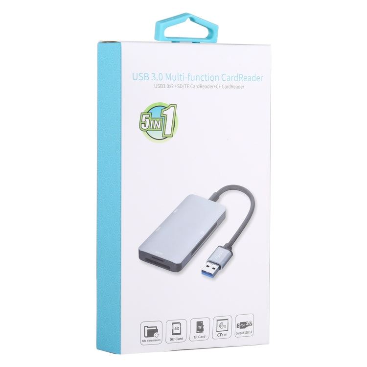 Đầu đọc thẻ đa chức năng 5 trong 1 USB 3.0 kép + CF + TF + SD, 5 trong 1 USB 3.0