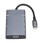 Trạm kết nối đa chức năng USB-C 7 trong 1 gồm USB 3.0 kép + TF/SD + HDMI/VGA + jack 3.5mm + Type-C / USB-C, 2xUSB3.0+TF/SD+HDMI/VGA+3.5mm