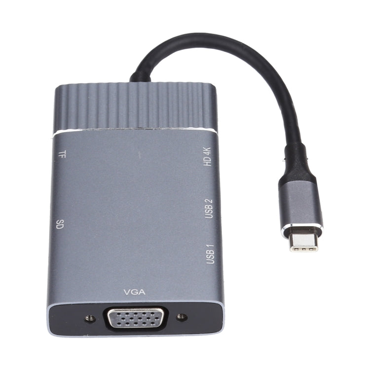 Trạm kết nối đa chức năng USB-C 7 trong 1 gồm USB 3.0 kép + TF/SD + HDMI/VGA + jack 3.5mm + Type-C / USB-C, 2xUSB3.0+TF/SD+HDMI/VGA+3.5mm