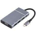 Trạm kết nối đa chức năng USB-C 7 trong 1 gồm USB 3.0 kép + TF/SD + HDMI/VGA + jack 3.5mm + Type-C / USB-C, 2xUSB3.0+TF/SD+HDMI/VGA+3.5mm