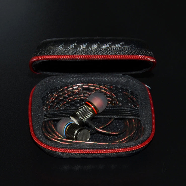 KZ Data Wire Charger Earphone Portable Carbon Fibre Texture Receiving Case, Square