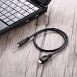 Cáp âm thanh AUX 3.5mm đực sang Micro USB đực, chiều dài khoảng 40cm, Micro USB 40cm