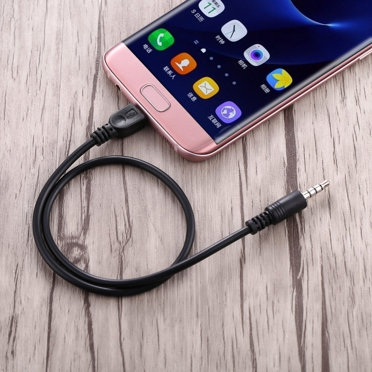 Cáp âm thanh AUX 3.5mm đực sang Micro USB đực, chiều dài khoảng 40cm, Micro USB 40cm