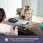 HXSJ S4 Webcam PC Video HD 1080P điều chỉnh 180 độ lấy nét thủ công với Microphone