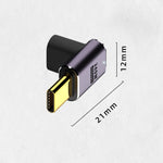 Bộ chuyển đổi USB-C/Type-C cái sang USB-C/Type-C đực 240W 40Gbps uốn cong lên xuống có đèn, bộ chuyển đổi uốn cong lên xuống