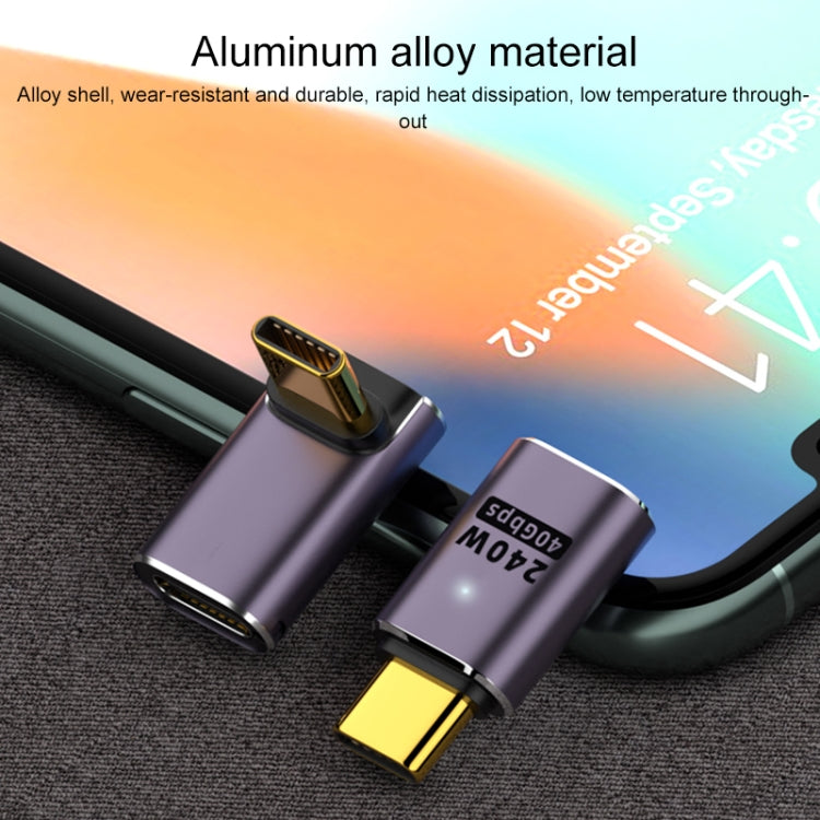 Bộ chuyển đổi USB-C/Type-C cái sang USB-C/Type-C đực 240W 40Gbps kiểu U có đèn, Bộ chuyển đổi kiểu U