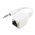 Bộ chuyển đổi mạng LAN Ethernet CAT5 RJ45 sang giắc cắm âm thanh 3.5mm 4 cực đực, tổng chiều dài khoảng 13cm