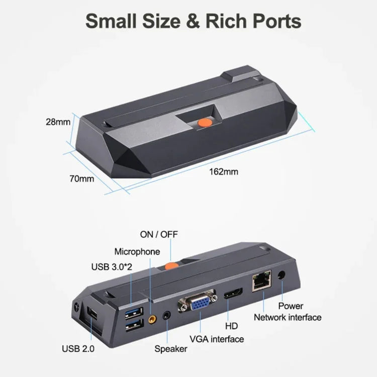 Máy tính Mini hệ điều hành Windows và Linux R0, Bộ xử lý Quad Core 1.5GHz, RAM: 1GB, ROM: 8GB, Phiên bản có dây