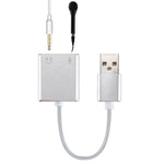 Card âm thanh ảo 7.1 kênh USB vỏ hợp kim nhôm với cáp 13cm cho PC laptop, USB