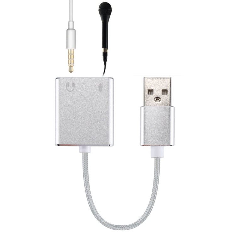 Card âm thanh ảo 7.1 kênh USB vỏ hợp kim nhôm với cáp 13cm cho PC laptop, USB