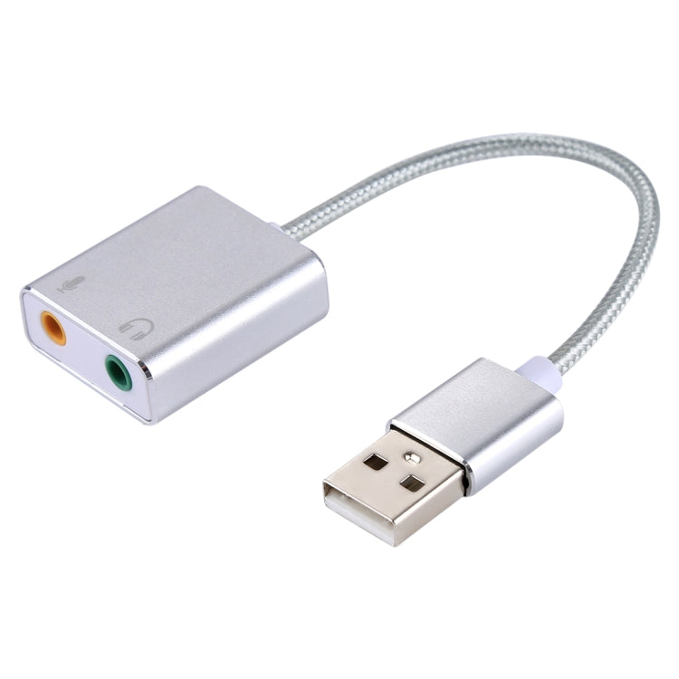 Card âm thanh ảo 7.1 kênh USB vỏ hợp kim nhôm với cáp 13cm cho PC laptop, USB