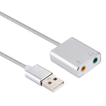 Card âm thanh ảo 7.1 kênh USB vỏ hợp kim nhôm với cáp 13cm cho PC laptop, USB