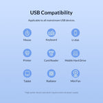 Bộ Chuyển USB 3.0 4 Cổng Sang USB 3.0 Hợp Kim Nhôm Có Đèn LED 3019