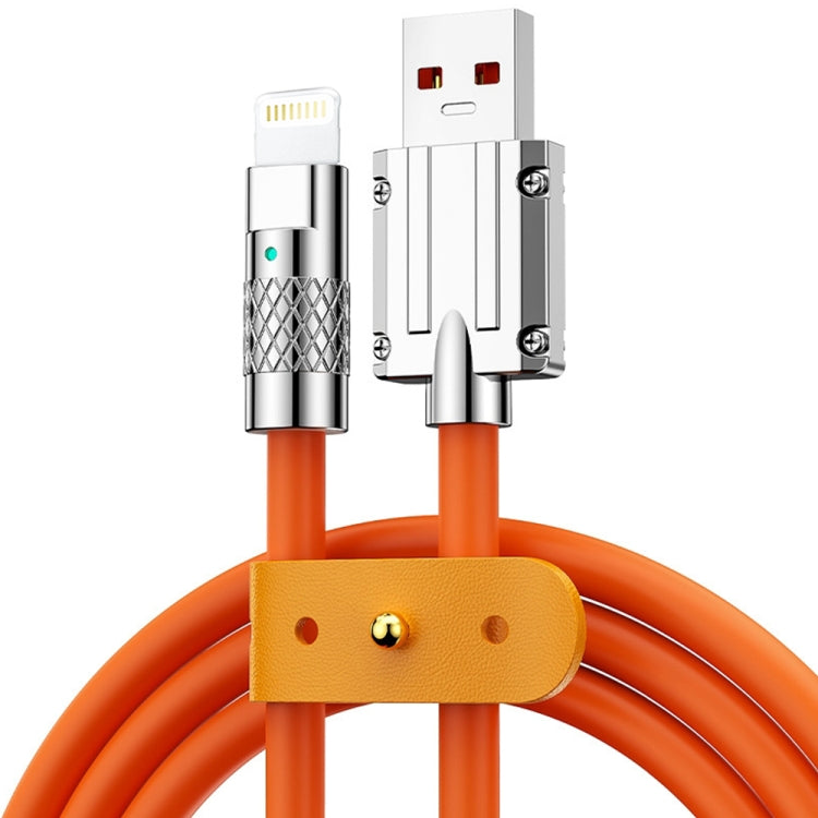 Dây cáp dữ liệu sạc nhanh Mech Series 6A 120W USB sang 8 Pin đầu kim loại bọc silicone, dài 1.2m, 8 Pin 1.2m