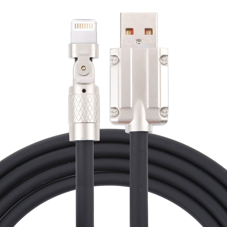 Dây cáp sạc nhanh Mech Series 6A 120W USB sang 8 Pin đầu kim loại 180 độ, dài 1.2m, 8 Pin 1.2m, 8 Pin 180 độ 1.2m