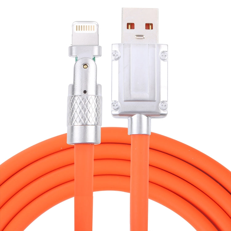 Dây cáp sạc nhanh Mech Series 6A 120W USB sang 8 Pin đầu kim loại 180 độ, dài 1.2m, 8 Pin 1.2m, 8 Pin 180 độ 1.2m
