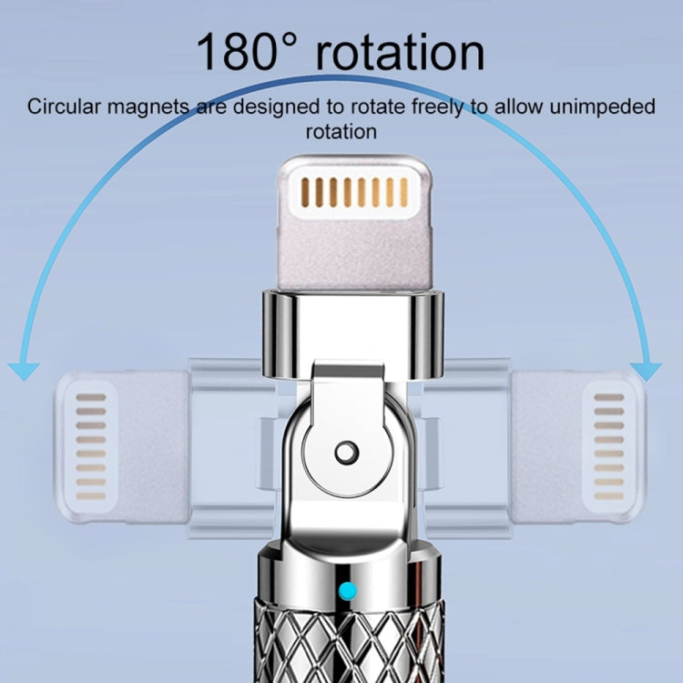 Dây cáp sạc nhanh Mech Series 6A 120W USB sang 8 Pin đầu kim loại 180 độ, dài 1.2m, 8 Pin 1.2m, 8 Pin 180 độ 1.2m